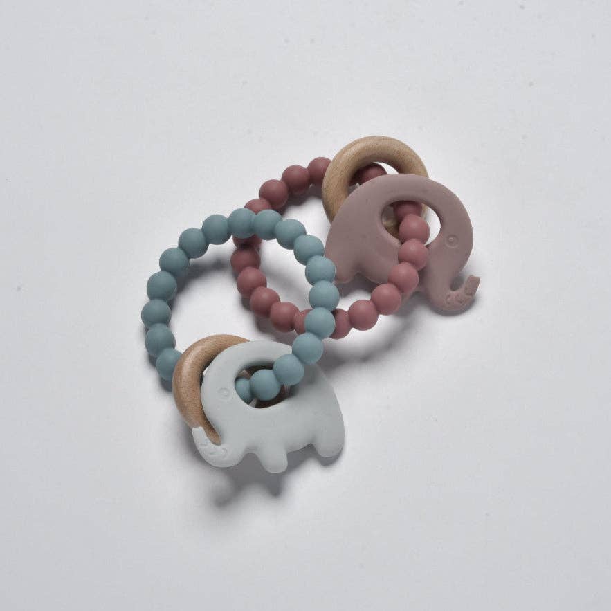 Elephant Teether Beads: Pink Haze