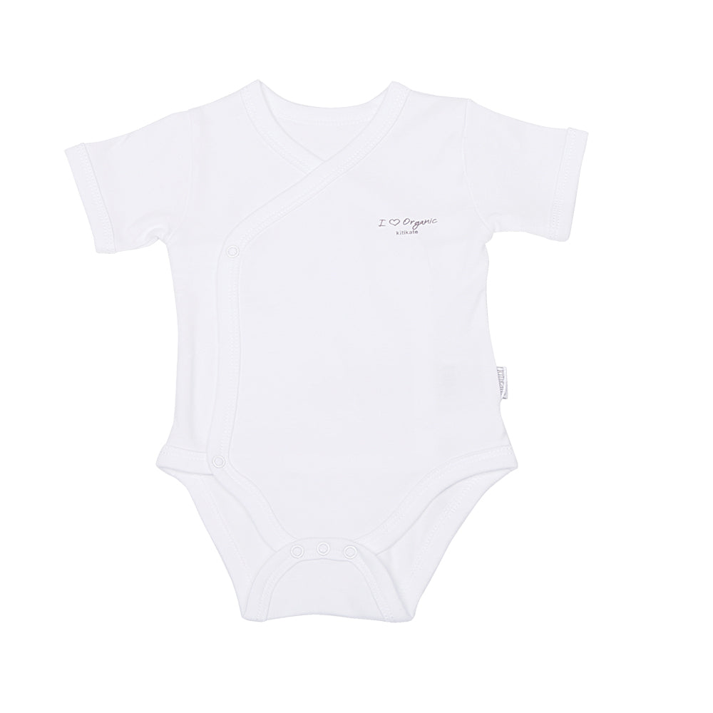 S77145 - Organic Basic Short Sleeve Kimono Bodysuit