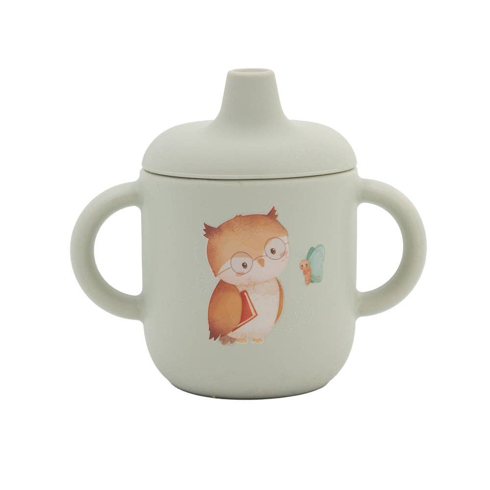 Silicone Sippy Cup: Fox - blue