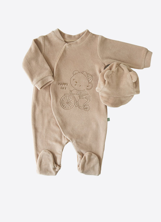 Organic Happy Day Jumpsuit & Hat - S17928