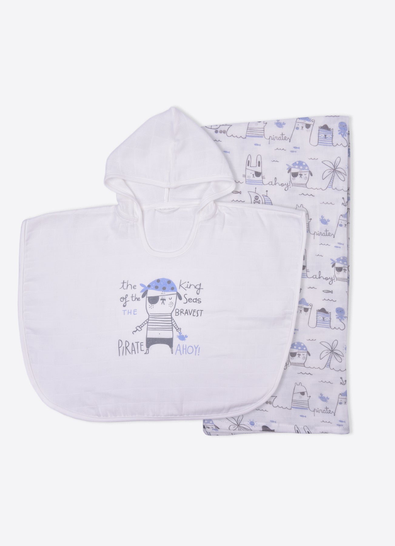 S26378 - Organic Muslin Blanket & Poncho Bathrobe Set