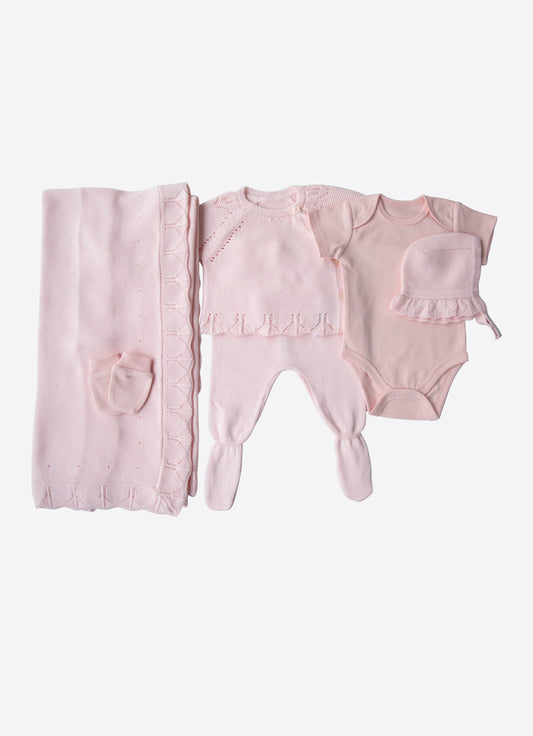 S50758 - Organic Knitted 6-Piece Newborn Set