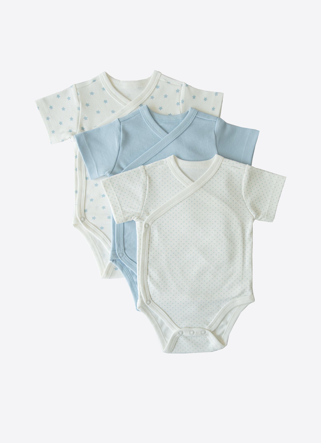 Organic New Dreams Wrapover Short Sleeve Bodysuits 3-Pack - S30330