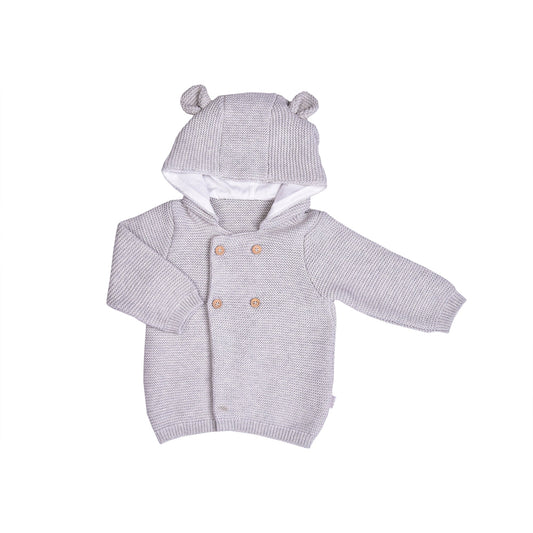 S54934 - Organic Knitted Cardigan With Teddy Ears