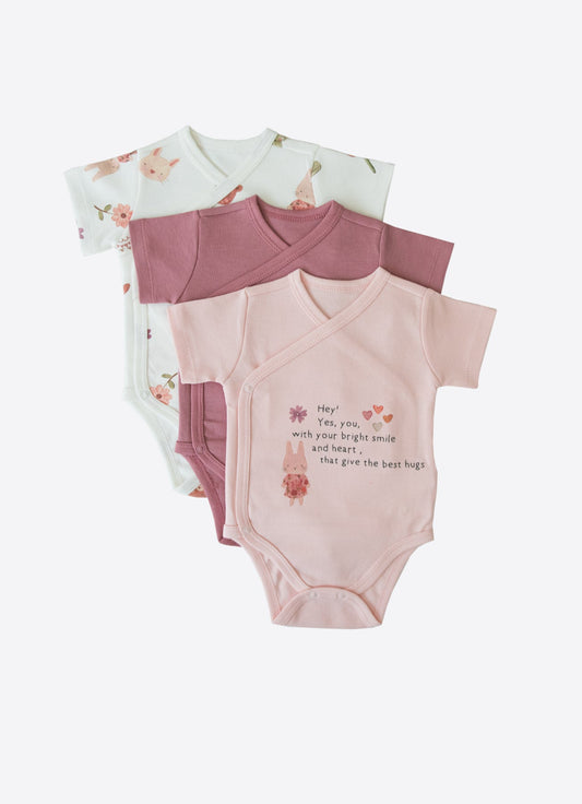 Organic Bunny Premature Wrapover Bodysuit 3-Pack - S60221