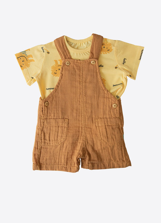 Organic Hello Summer 2-Piece Dungarees Set - S60214