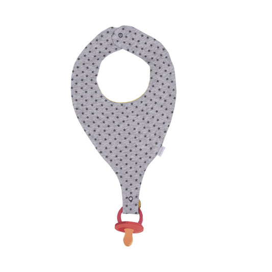 S97962 - Organic Star Print Pacifier Holder Bib