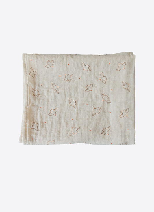 Organic Fly Bird Muslin Blanket - S60175