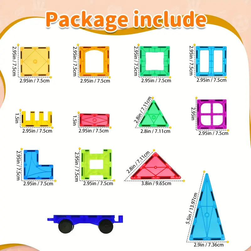Magnetic Building Tiles - 95 Piece Set