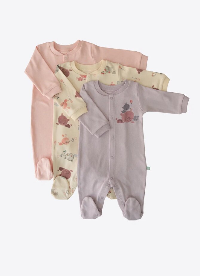Organic Bambola Sleepsuits 3-Pack - S15948
