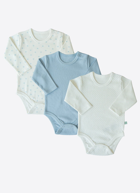 Organic New Dreams Long Sleeve Bodysuits 3-Pack - S43378