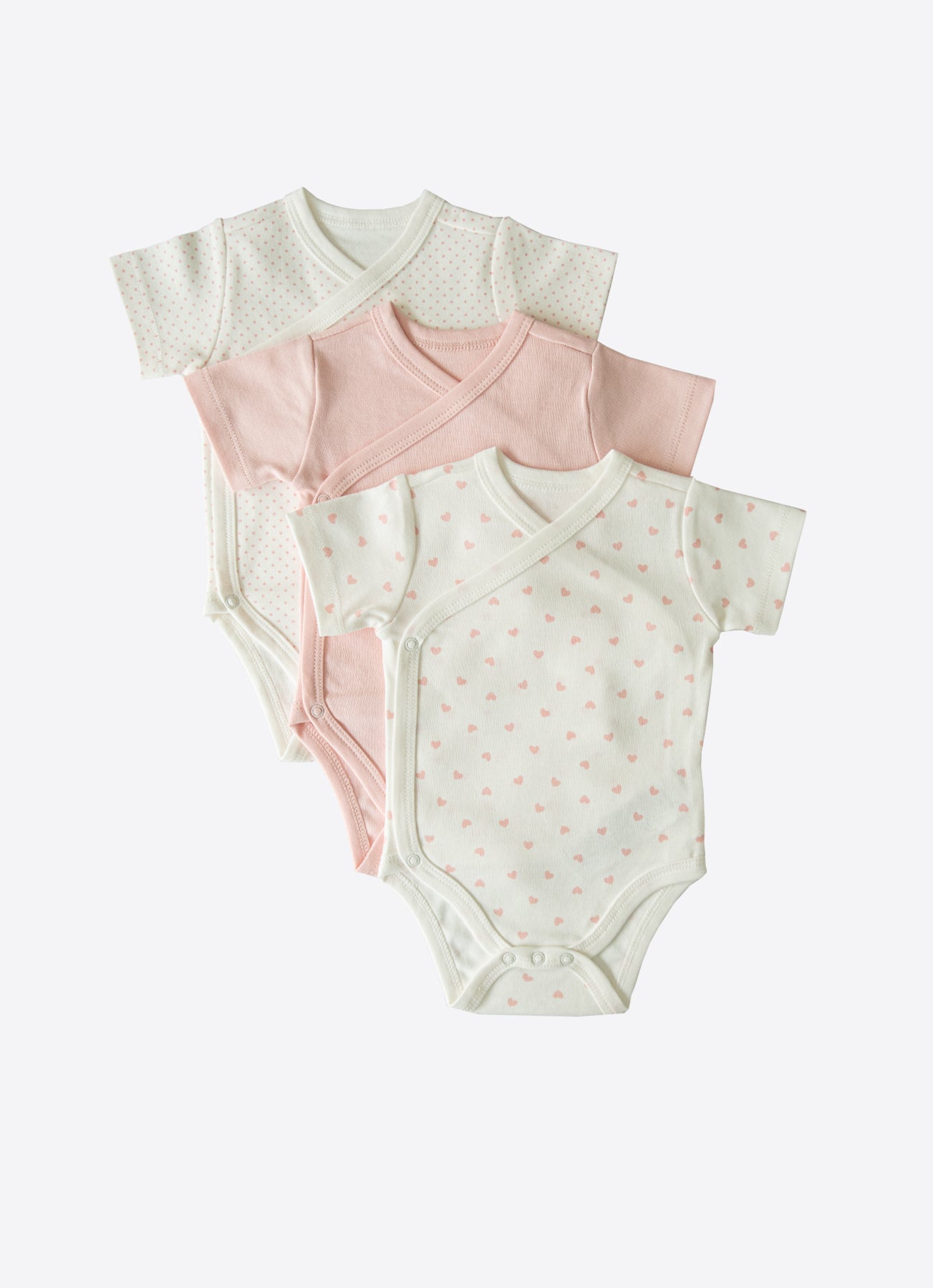Organic New Dreams Wrapover Short Sleeve Bodysuits 3-Pack - S30330