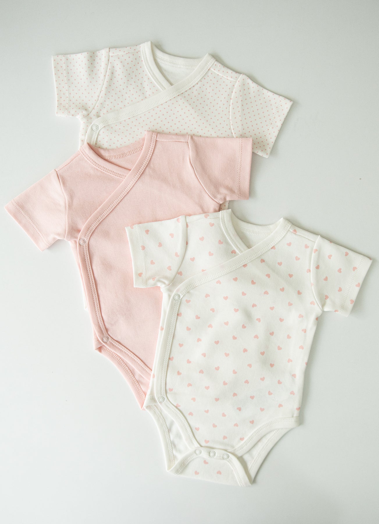Organic New Dreams Wrapover Short Sleeve Bodysuits 3-Pack - S30330
