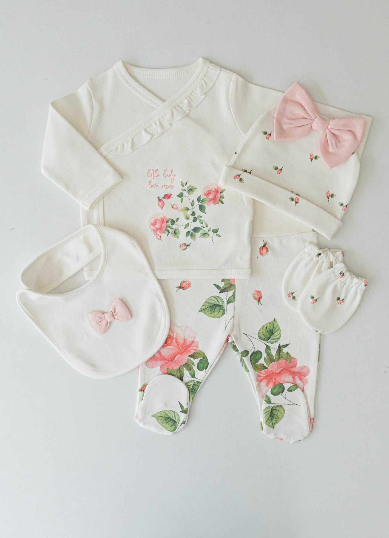 Organic Love Roses 5-Piece Newborn Set - S60121
