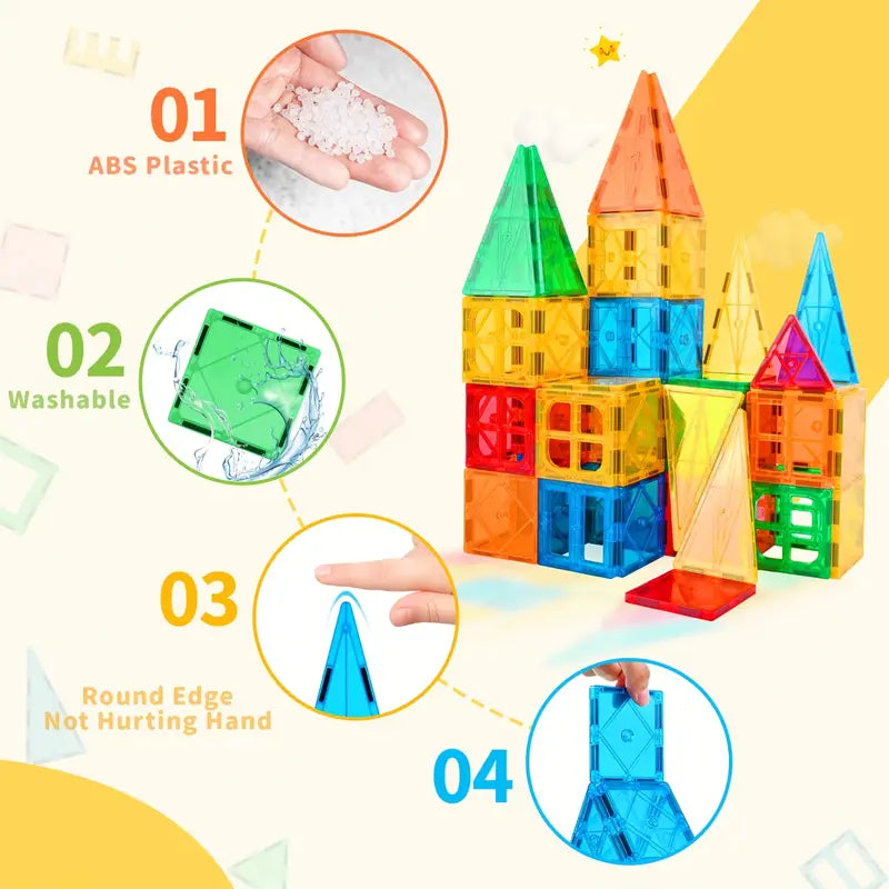 Magnetic Building Tiles - 95 Piece Set