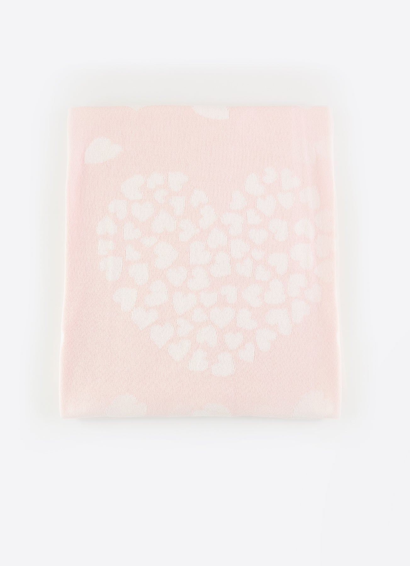 Organic Knitted Heart Double Blanket - S44300