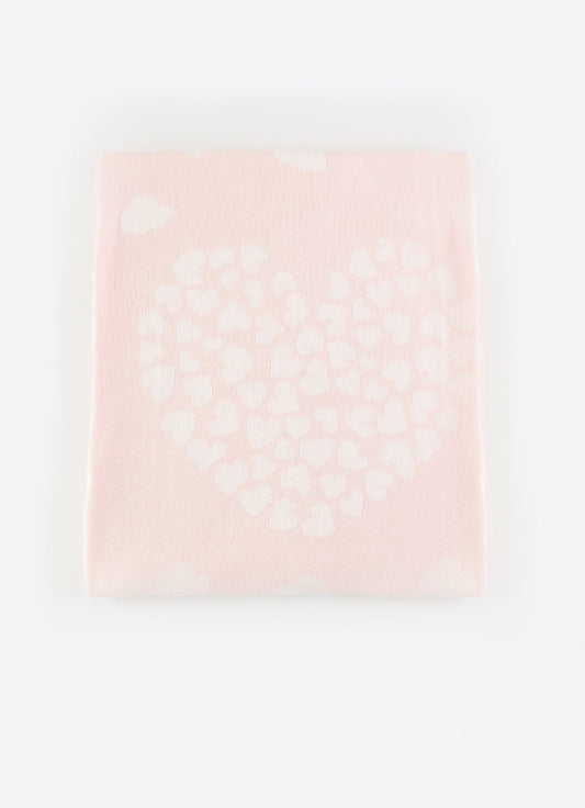 Organic Knitted Heart Double Blanket - S44300