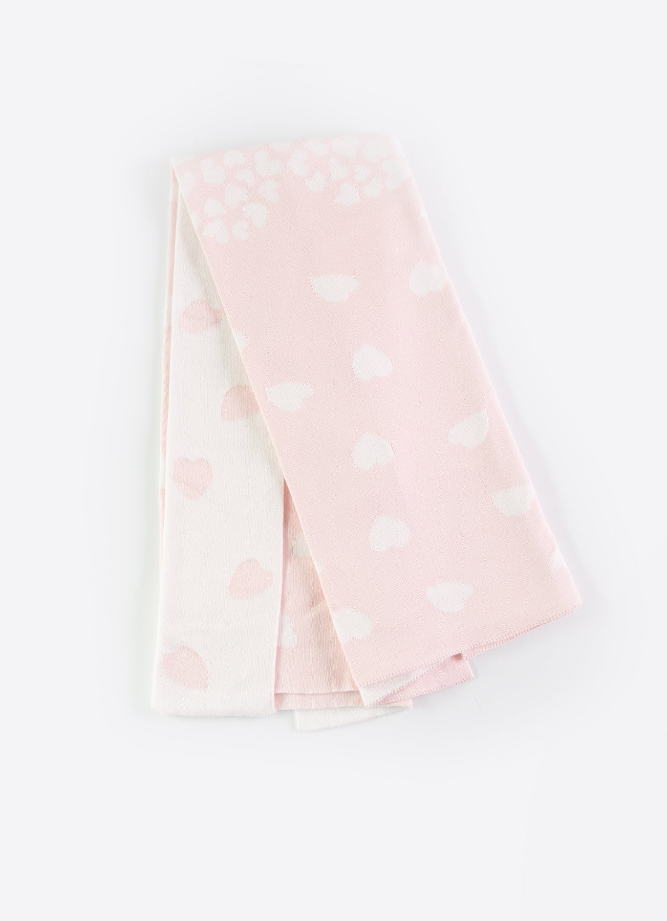 Organic Knitted Heart Double Blanket - S44300