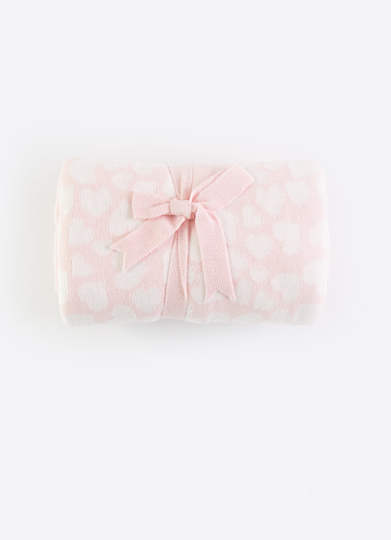 Organic Knitted Heart Double Blanket - S44300