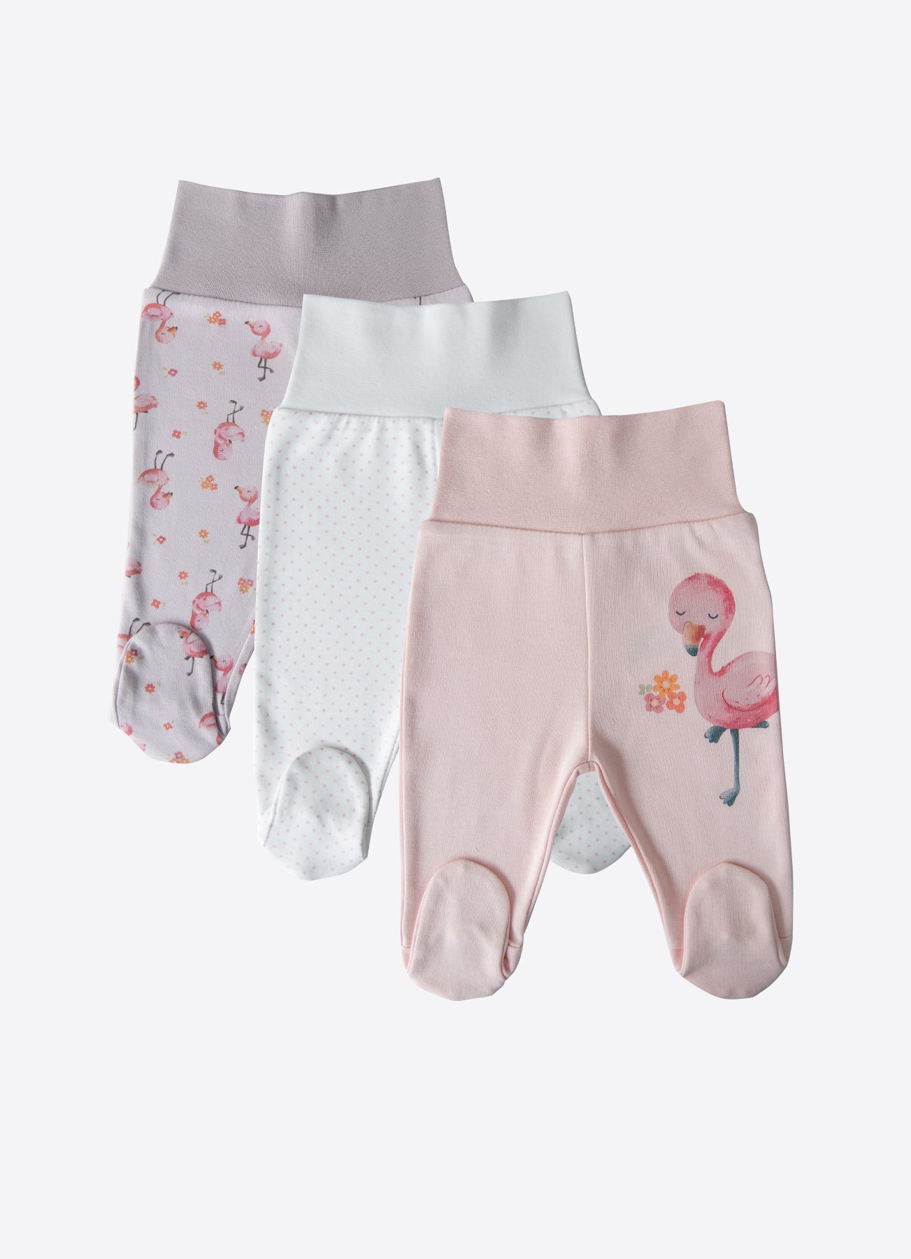 Organic Flamingo Footed Trousers 3-Pack - S46461
