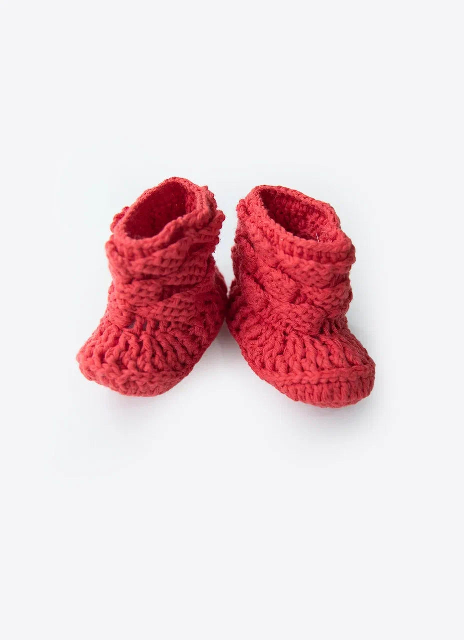 S66688 - Organic Hand Knitted Baby Booties