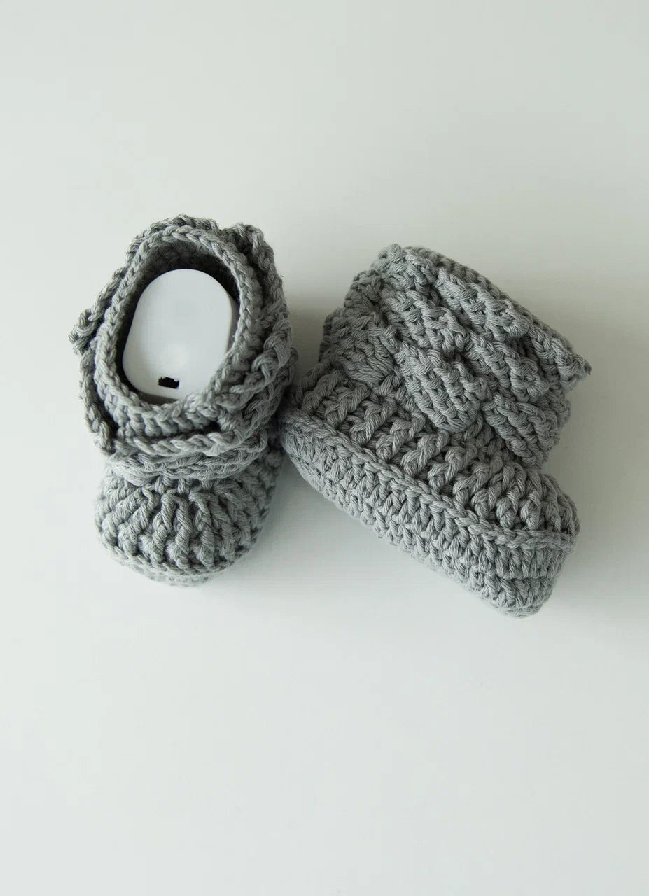 S66688 - Organic Hand Knitted Baby Booties
