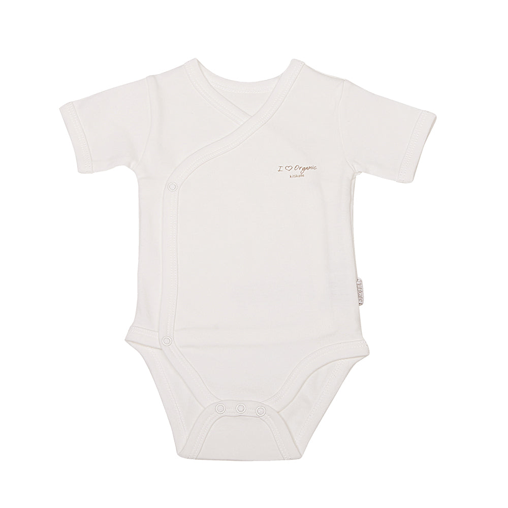 S77145 - Organic Basic Short Sleeve Kimono Bodysuit