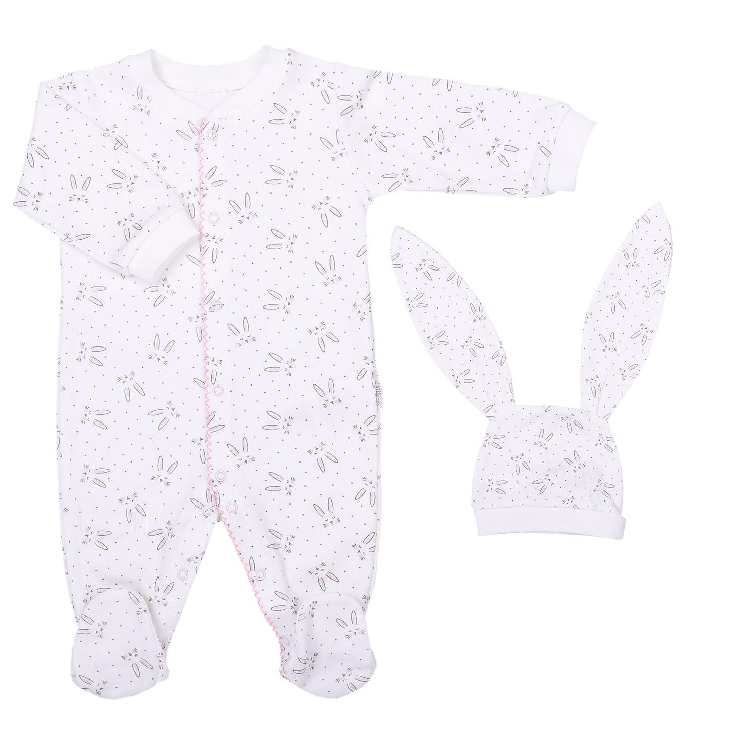 S78749 - Organic Bunny Hat & Sleepsuit