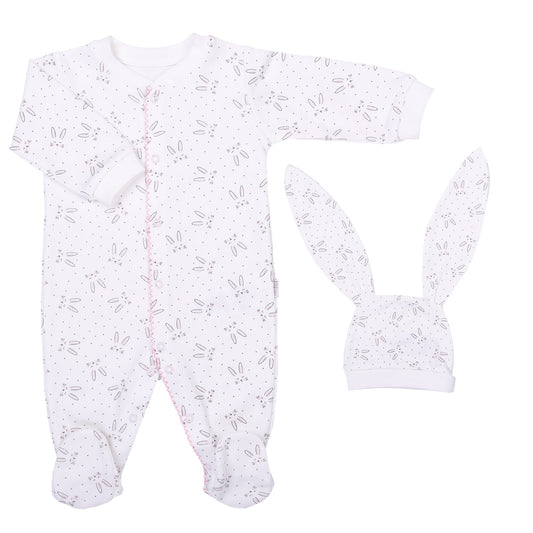 S78749 - Organic Bunny Hat & Sleepsuit