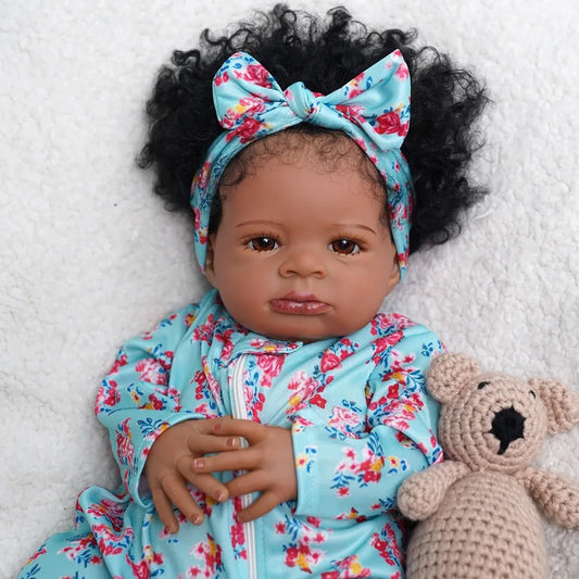 50 cm Reborn Doll  - Cloth Body - Black Girl