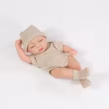 Mini 7 Inch Reborn Doll Sleeping Baby Doll 19cm Beige