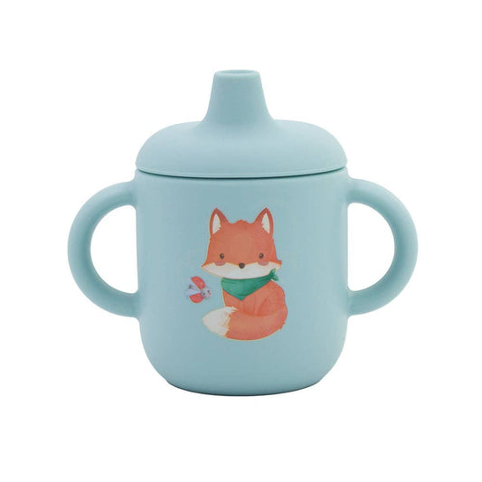 Silicone Sippy Cup: Fox - blue