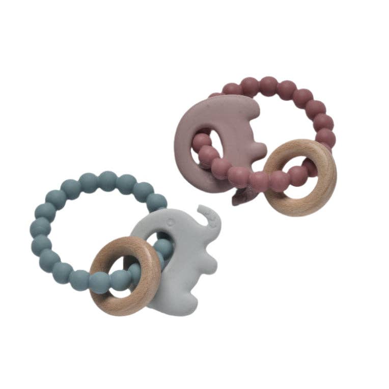 Elephant Teether Beads: Pink Haze