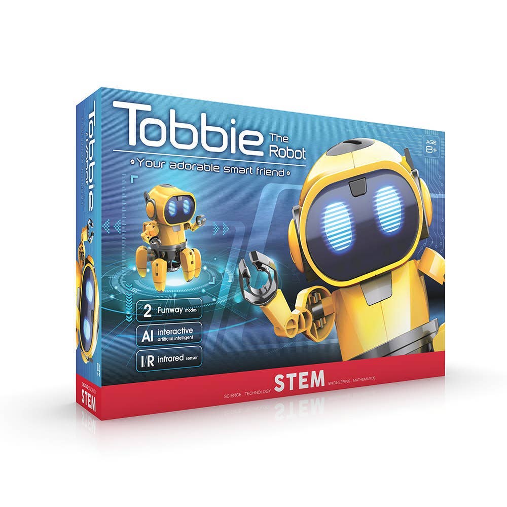 Tobbie the Self-Guiding AI Robot Yellow