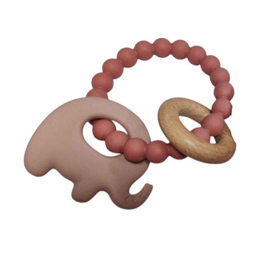Elephant Teether Beads: Ocean Blue