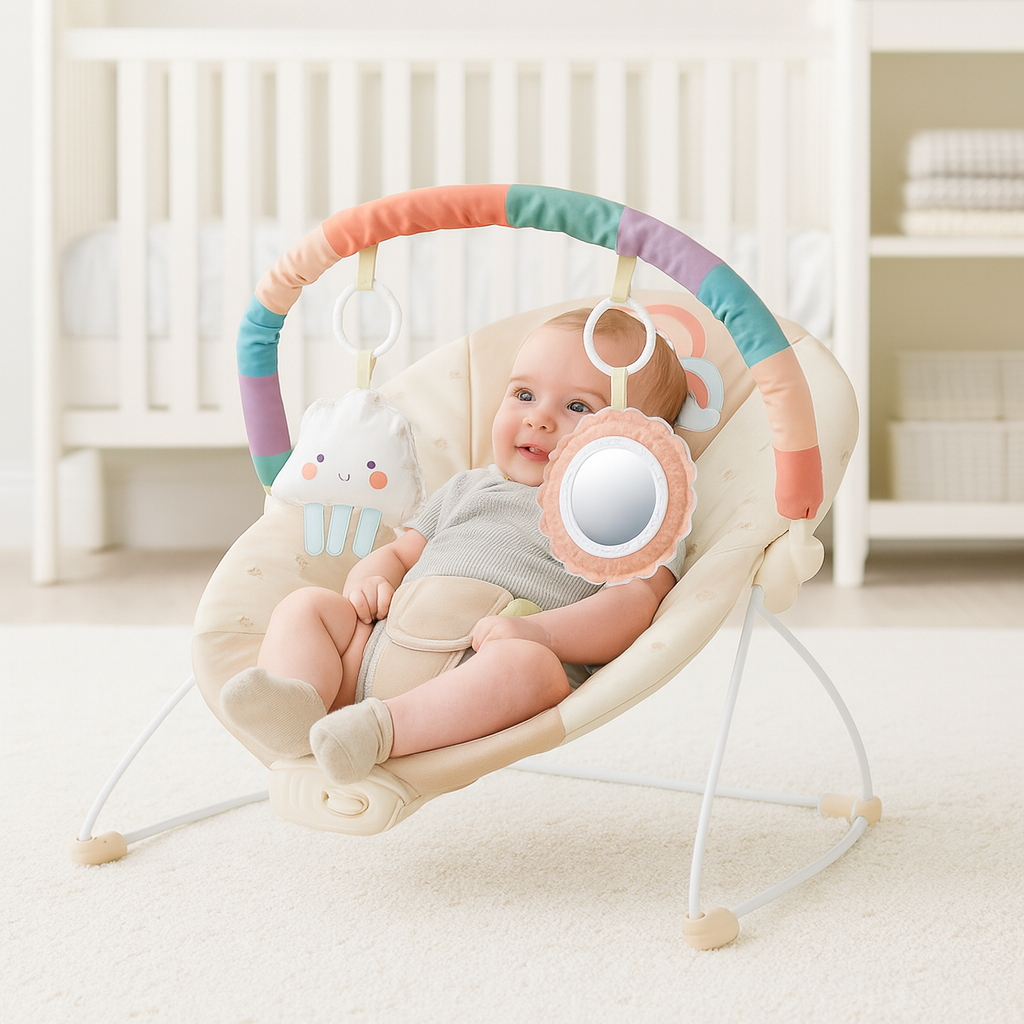 Jumini Baby Bouncer Chair with Vibration & Music - Safety Tested for 0m+
