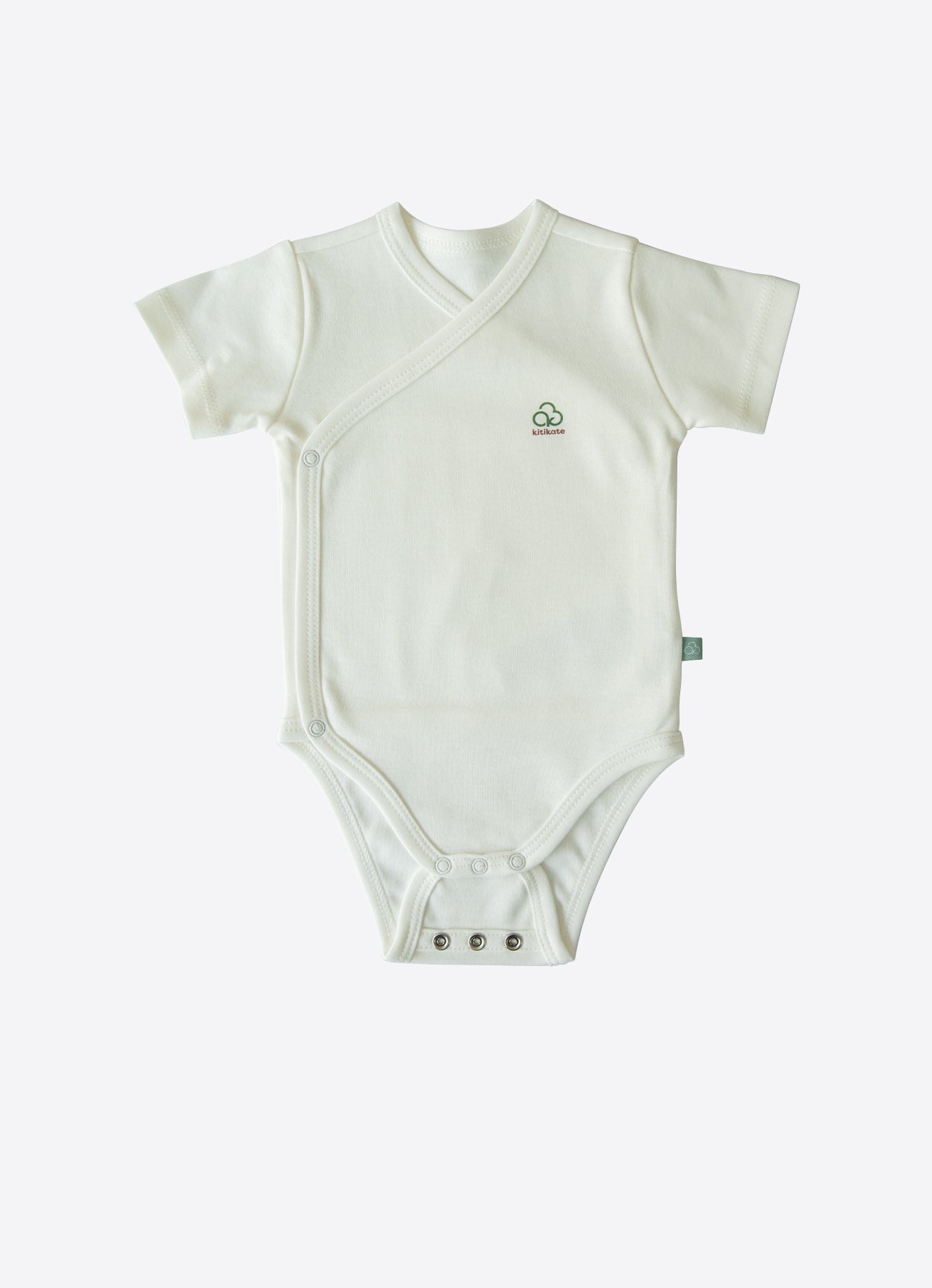 Organic New Basic Extendable Short Sleeve Wrapover Bodysuit - S40155