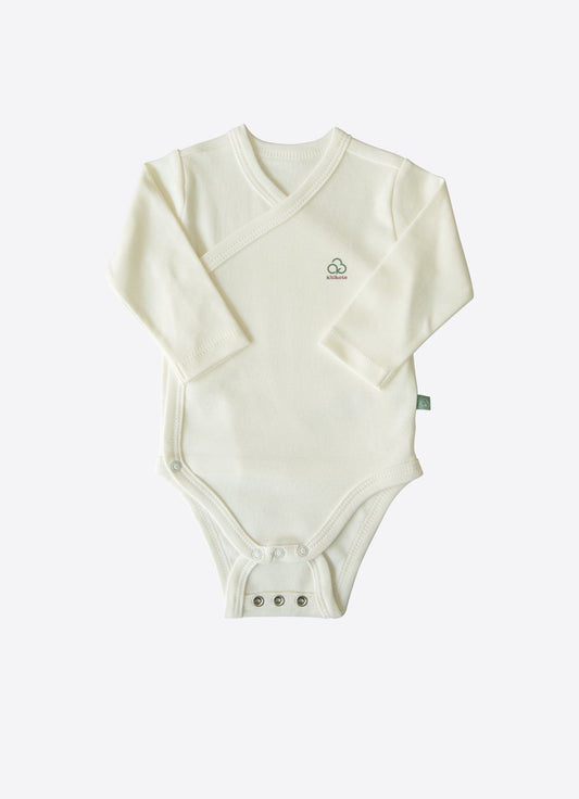 Organic New Basic Extendable Long Sleeve Wrapover Bodysuit - S40322