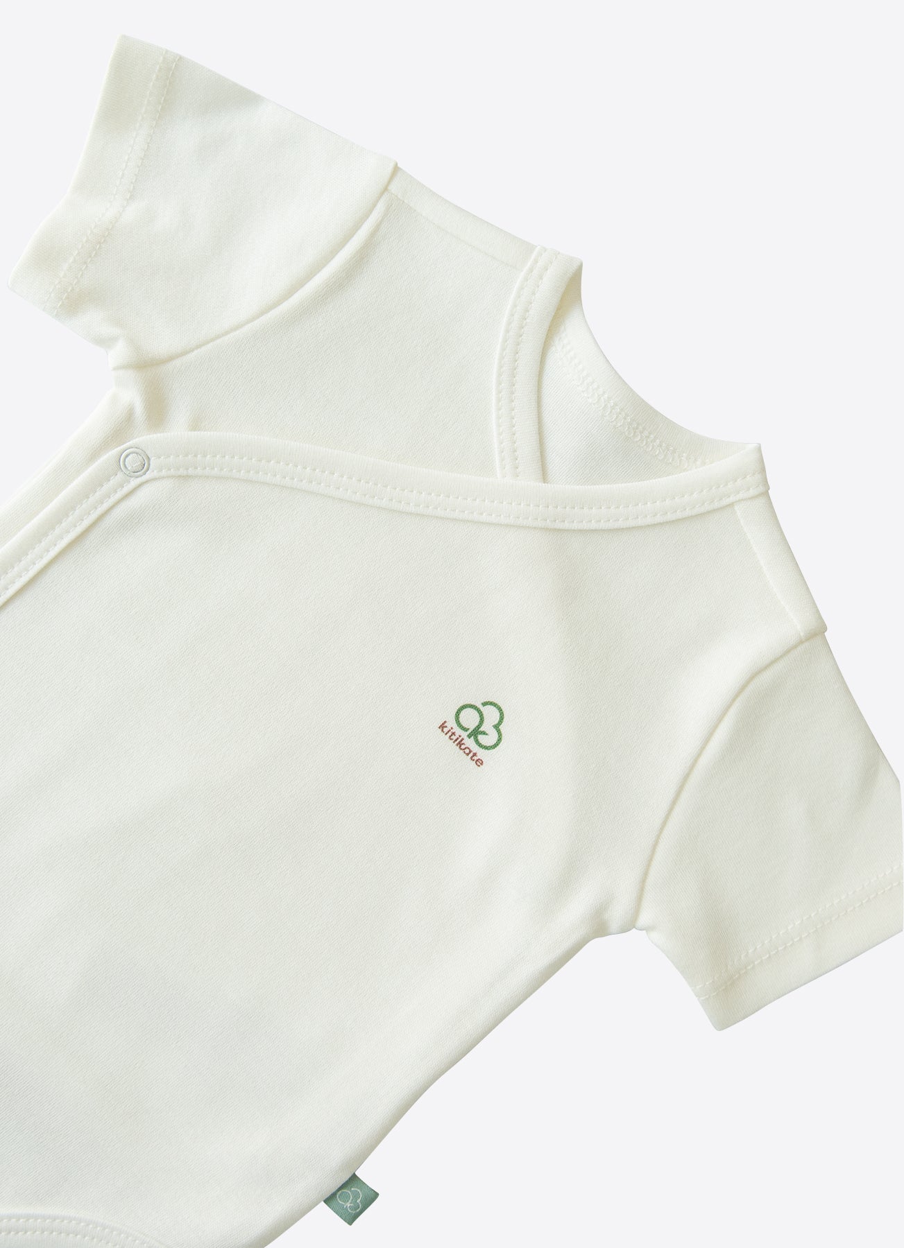 Organic New Basic Extendable Short Sleeve Wrapover Bodysuit - S40155