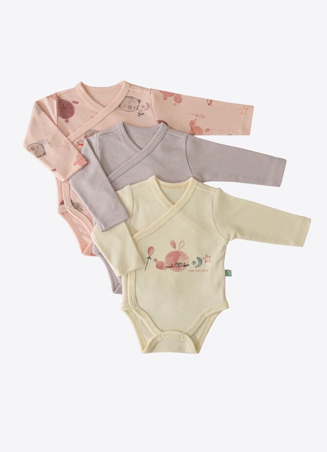 Organic Bambola Wrapover Bodysuits 3-Pack - S16525