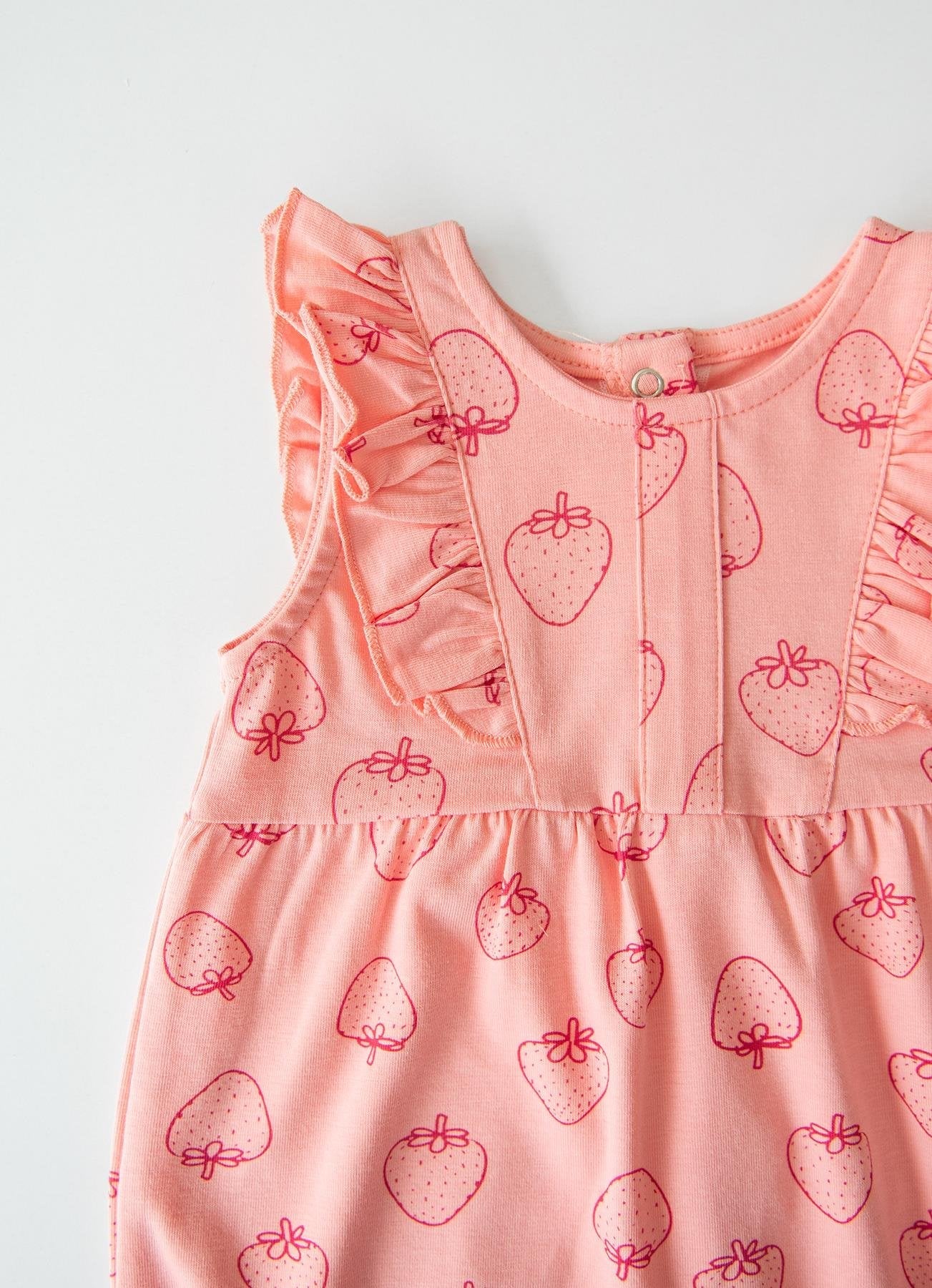 Organic Berry Romper & Summer Hat - S38879