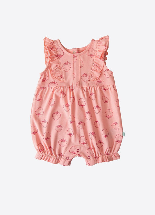 Organic Berry Romper & Summer Hat - S38879