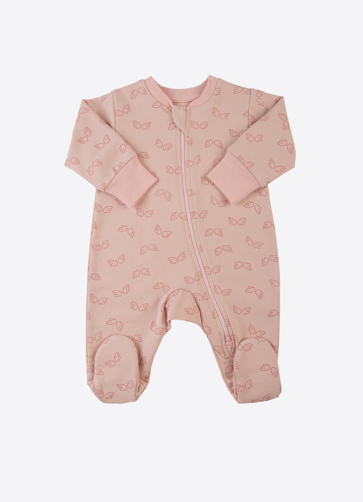 S60955 - Organic Pinkwing Footed Sleepsuit