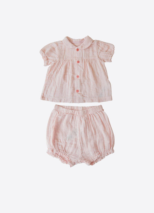 Organic Rita Muslin 2-Piece Set with Bloomers - S60131