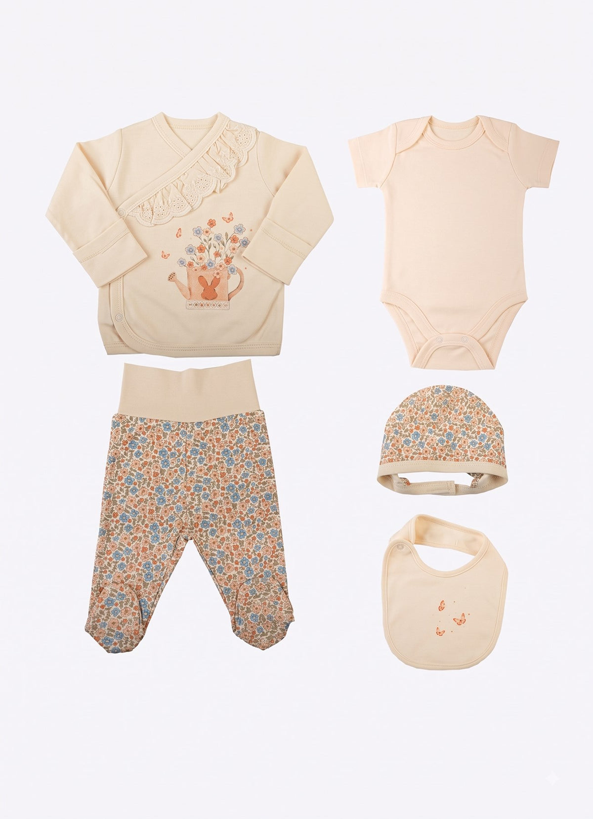S60996 - Organic Secret Bunny 5-Piece Newborn Set