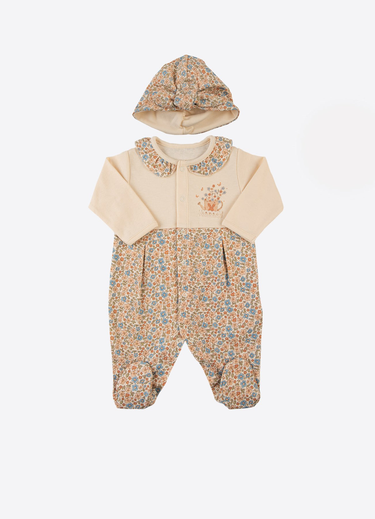 S60995 - Organic Secret Bunny Sleepsuit With Bonnet