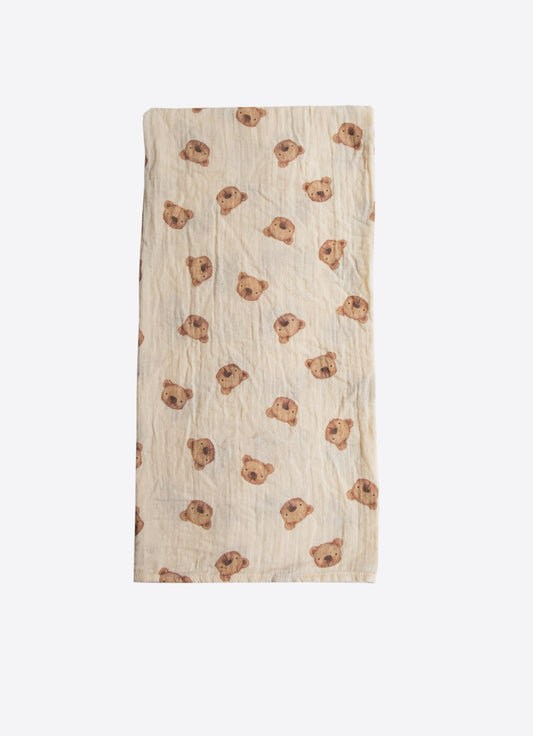 Organic Teddy Bear Muslin Blanket - S60815