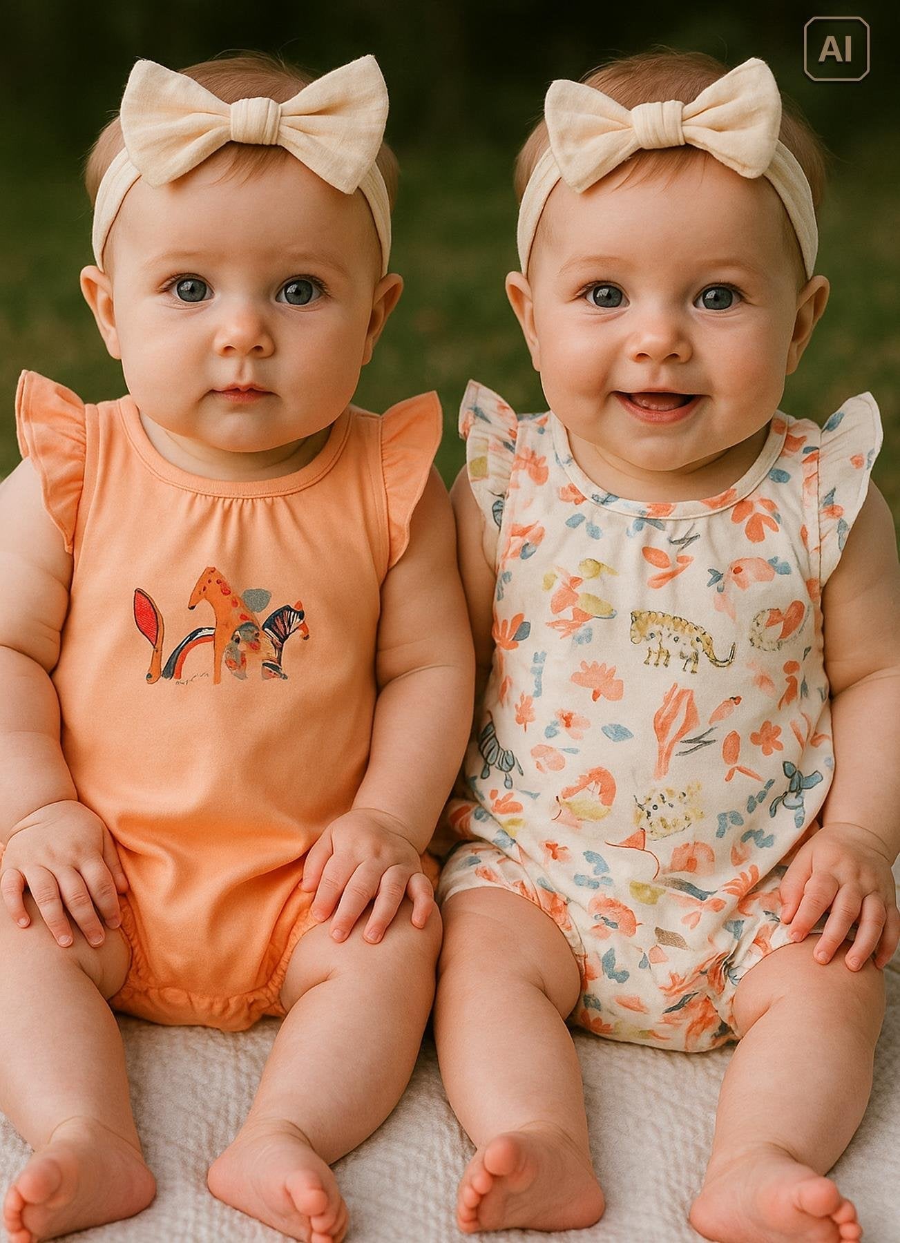 Organic Wild Life Rompers 2-Pack - S40032
